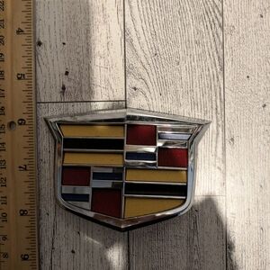 Cadillac Car Emblem - Silver, Red, Yellow